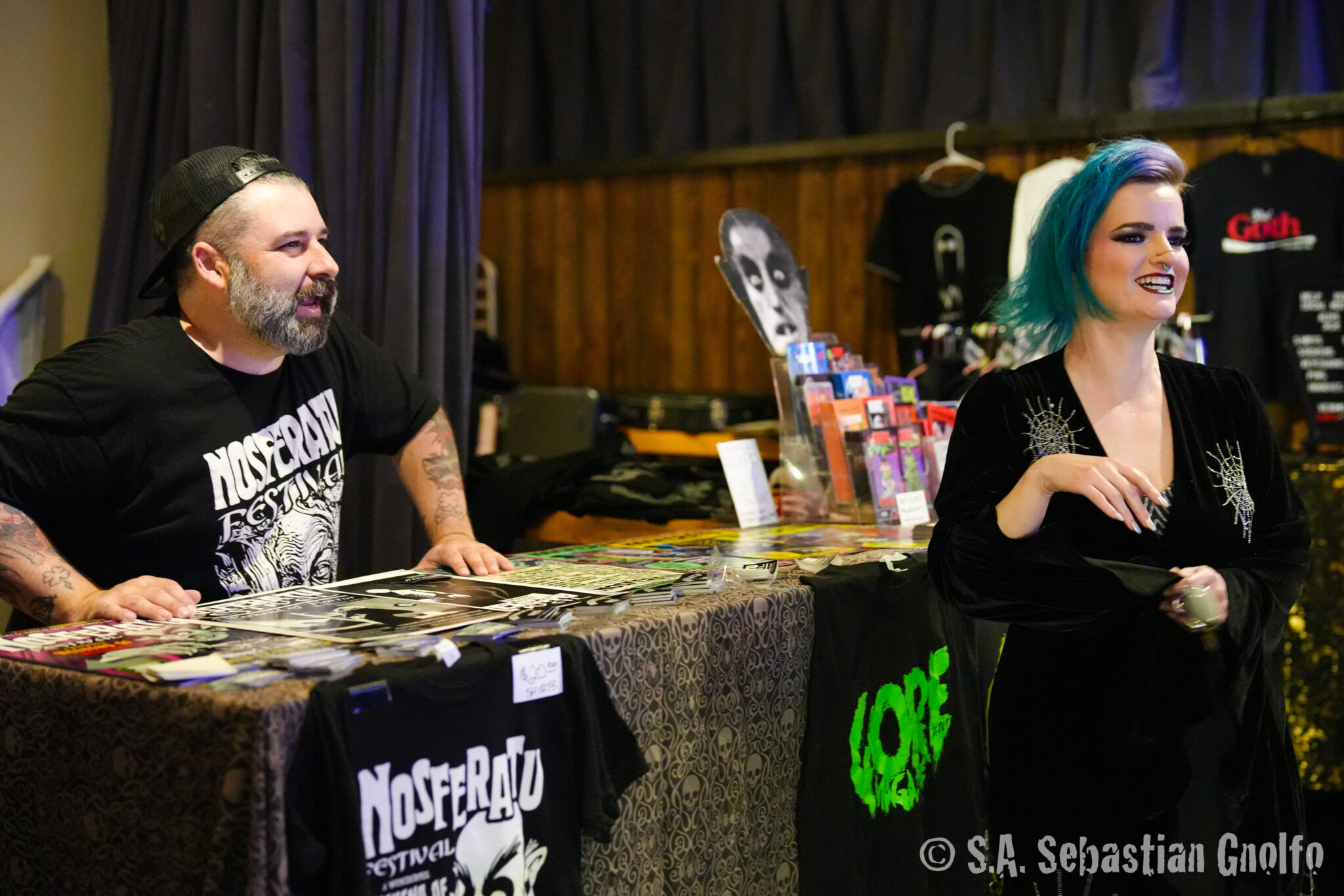 Festival founder Mitch Rafter of Gore Noir Magazine with Vivienne Vermouth